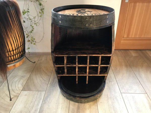 Fassschrank & Weinregal aus Holzfass (225L) | Edle Fassbar